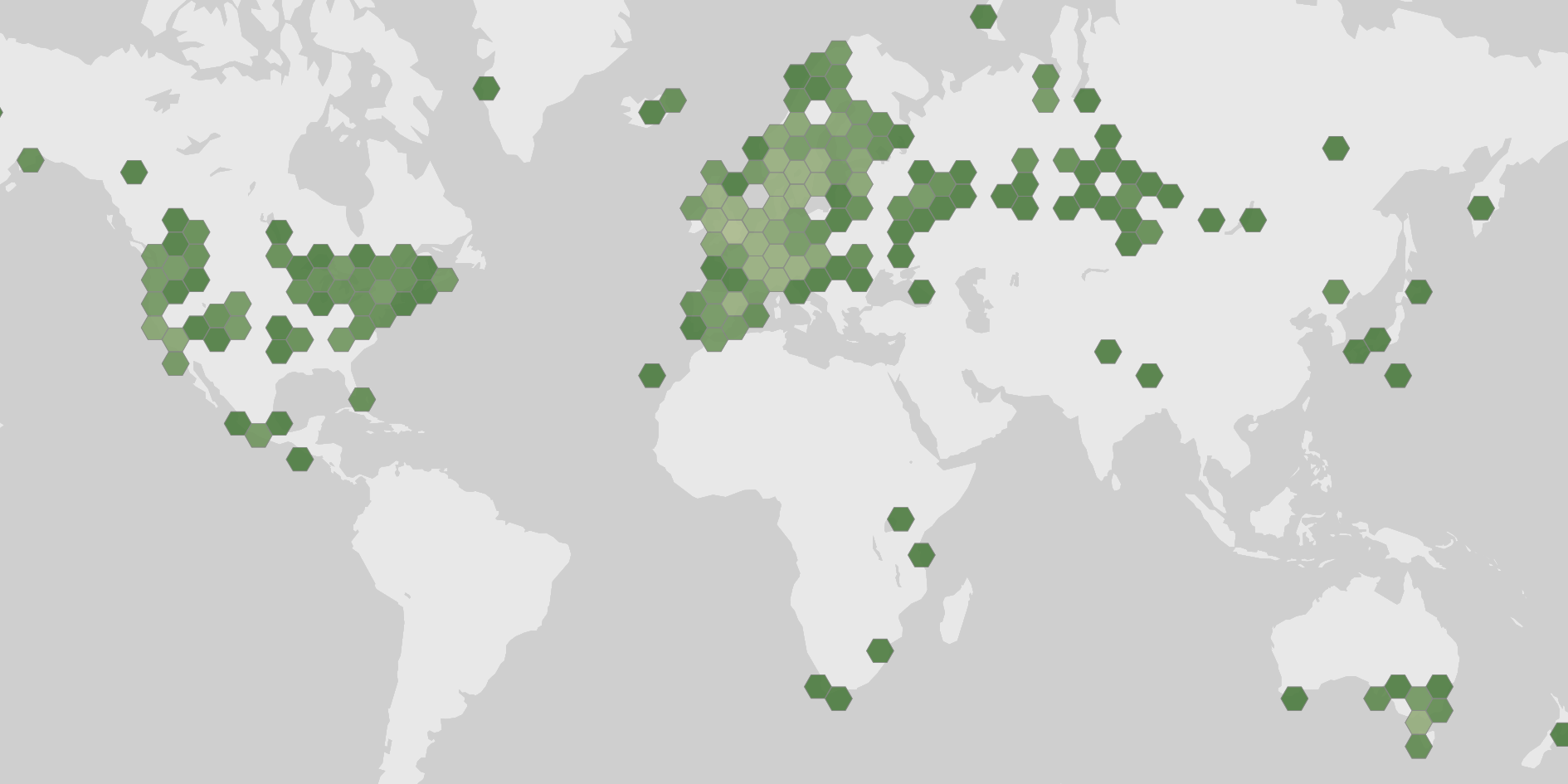 World map showing recorded occurrences of Phaeoclavulina abietina.