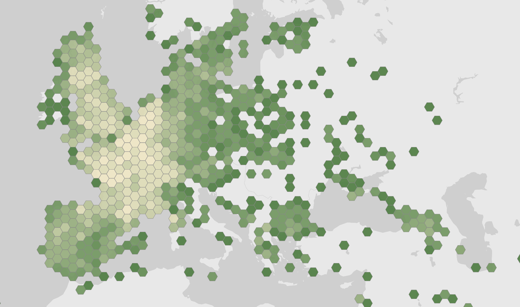 World map showing recorded occurrences of Pipistrellus pipistrellus.