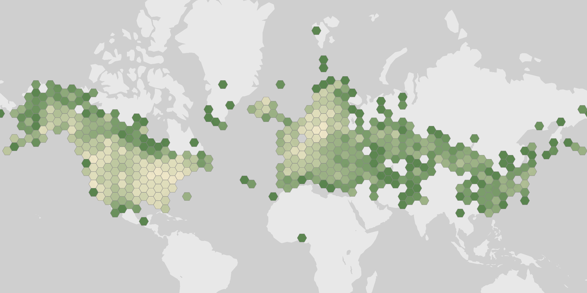World map showing recorded occurrences of Podiceps auritus.