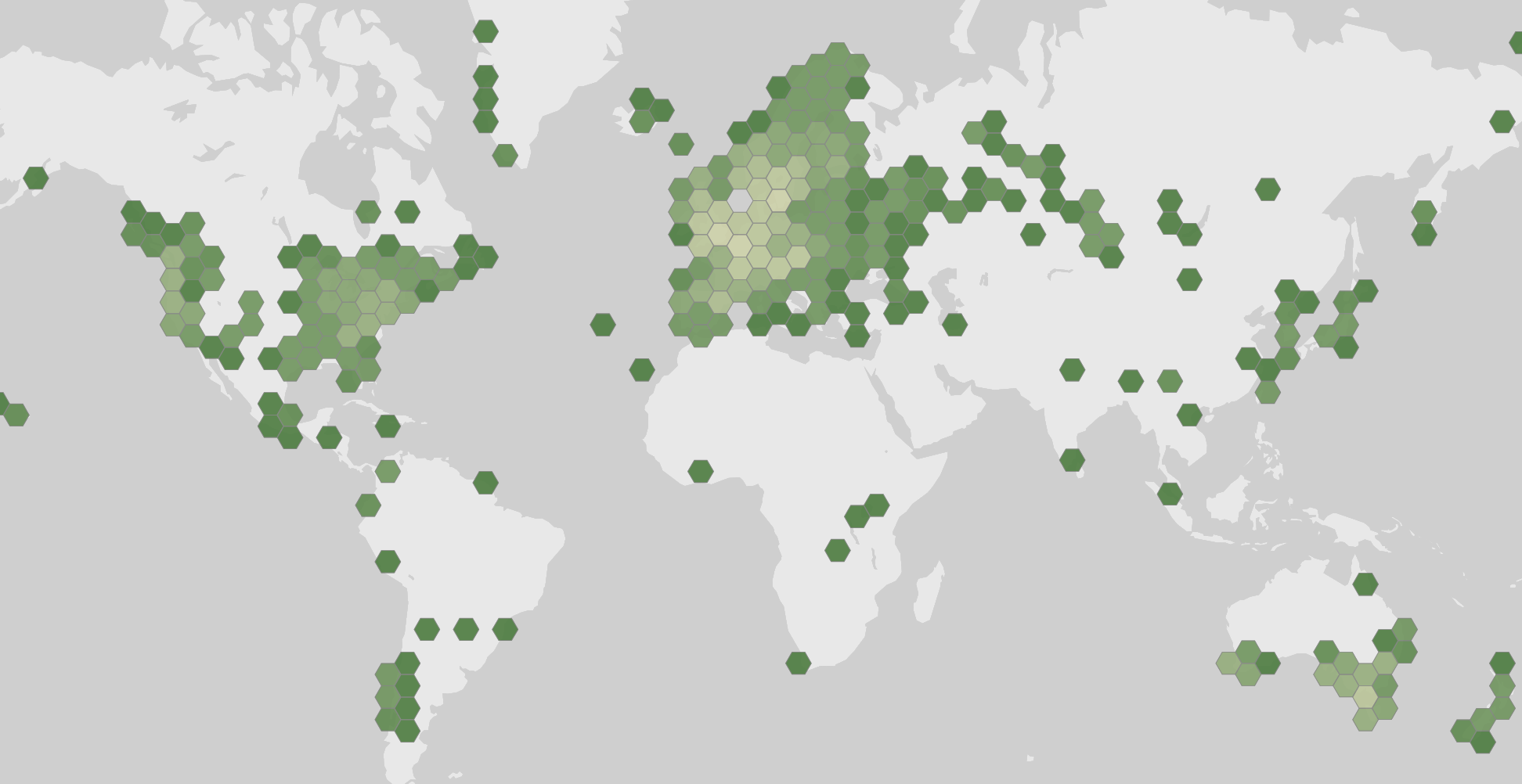 World map showing recorded occurrences of Rickenella fibula.