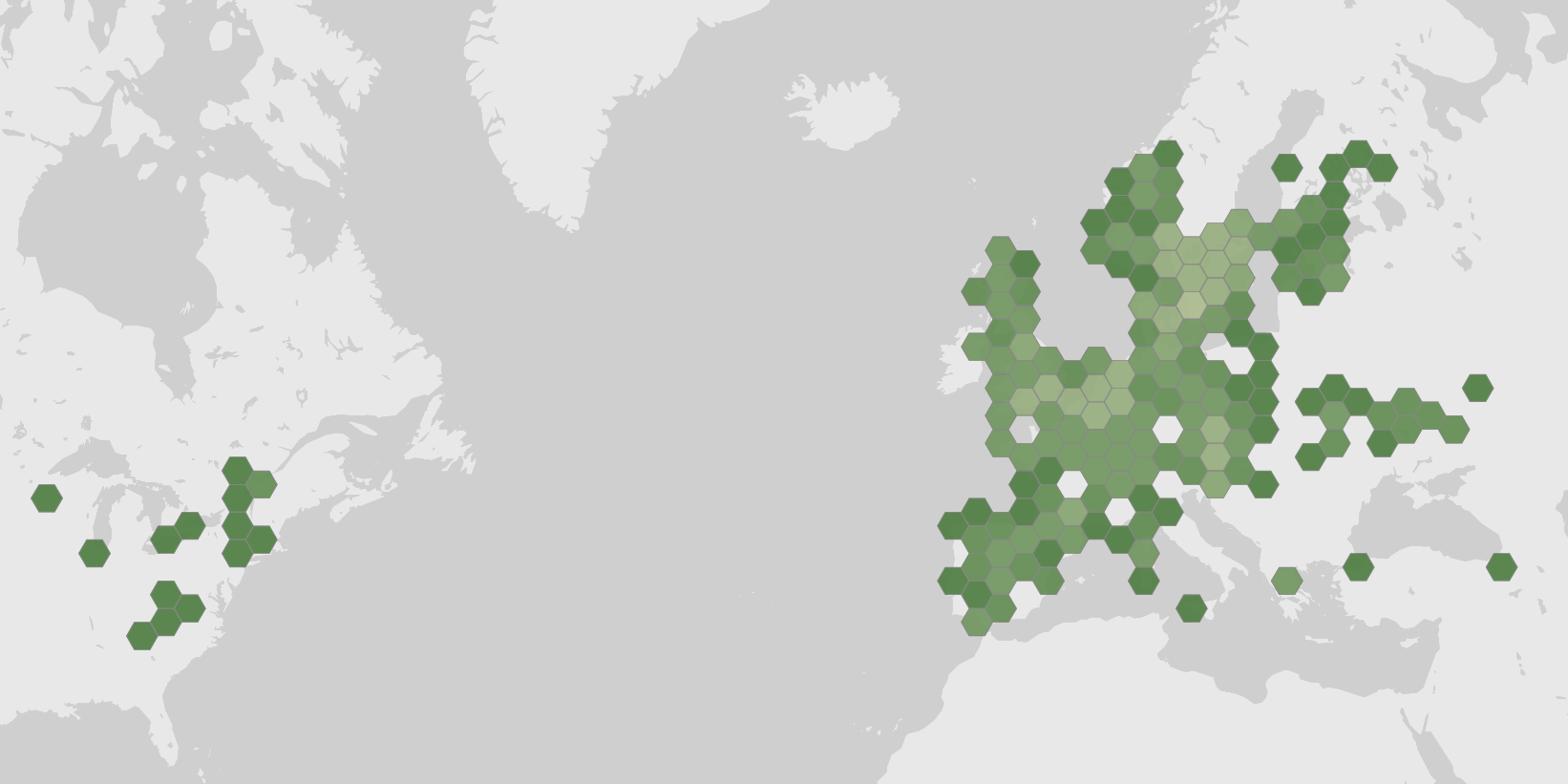 Carte des observations enregistrées de Russula graveolens