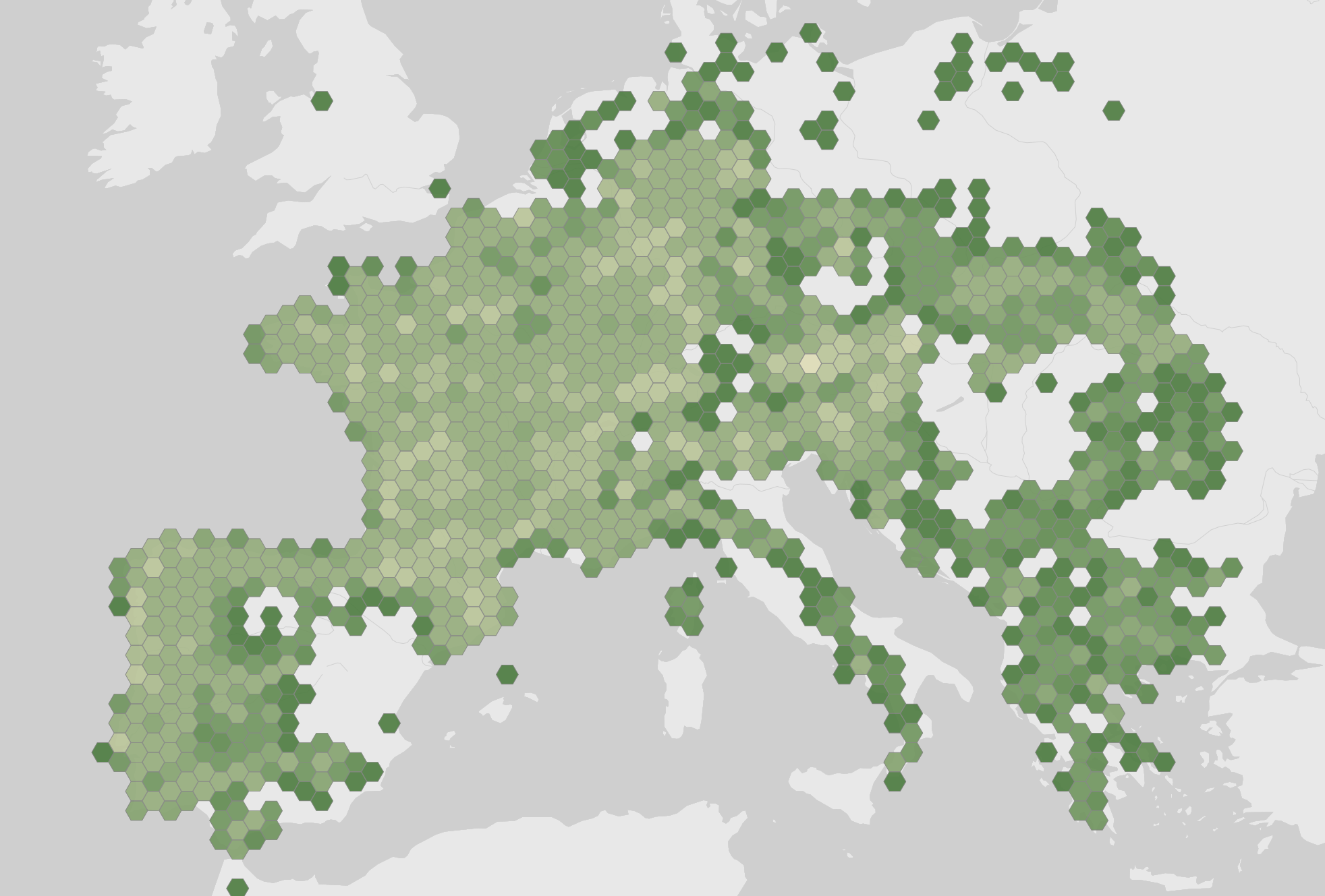 Mappa delle segnalazioni registrate di Salamandra salamandra