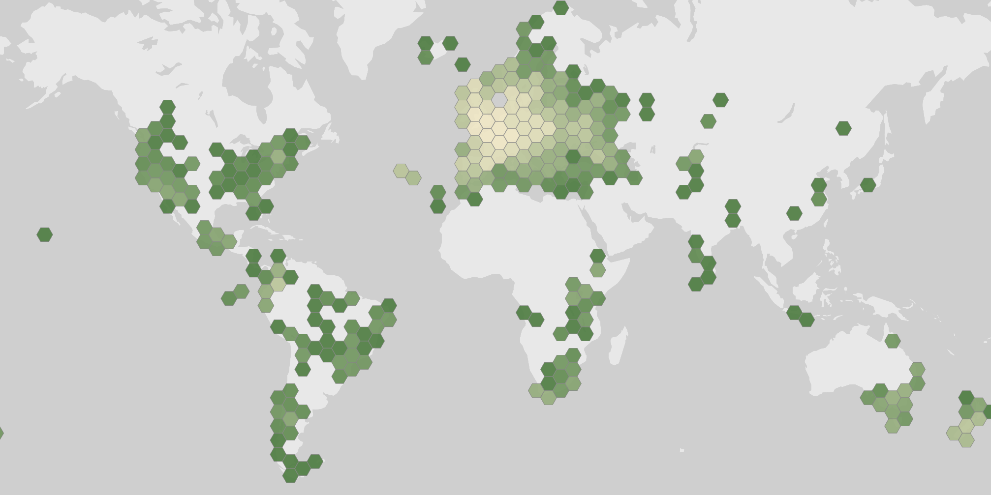 World map showing recorded occurrences of Sambucus nigra.