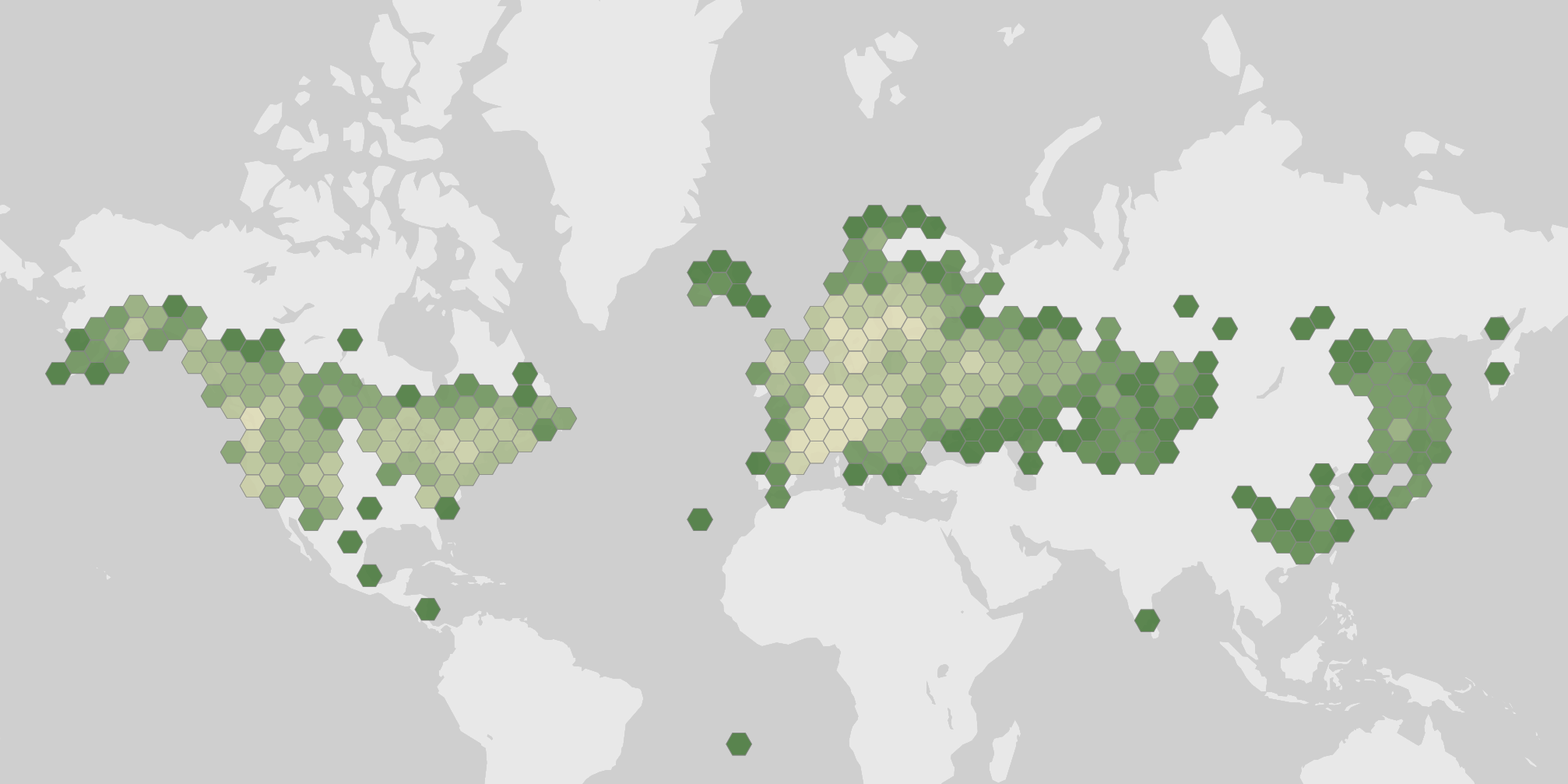World map showing recorded occurrences of Sambucus racemosa.