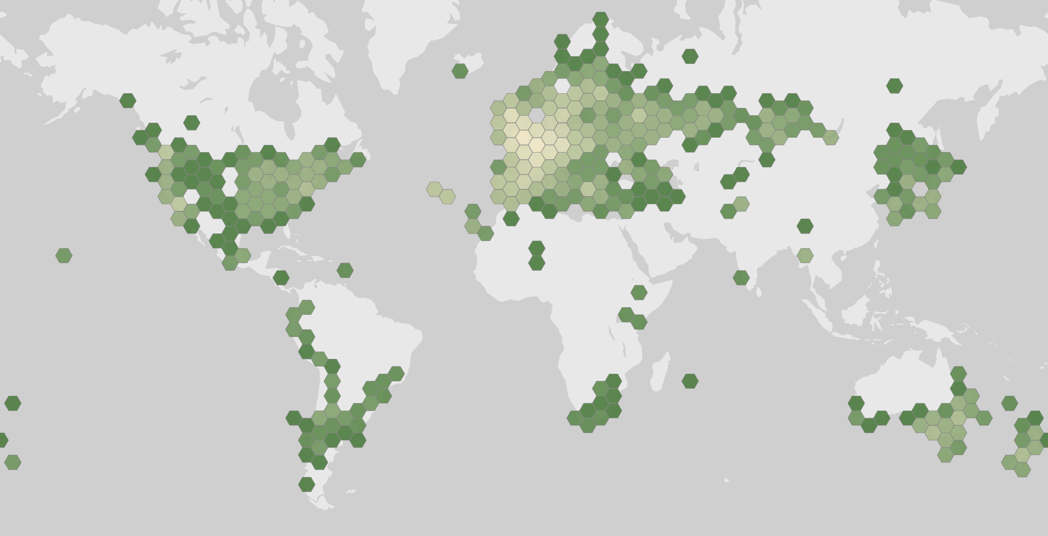 Mapa dos registros de ocorrência de Sisymbrium officinale