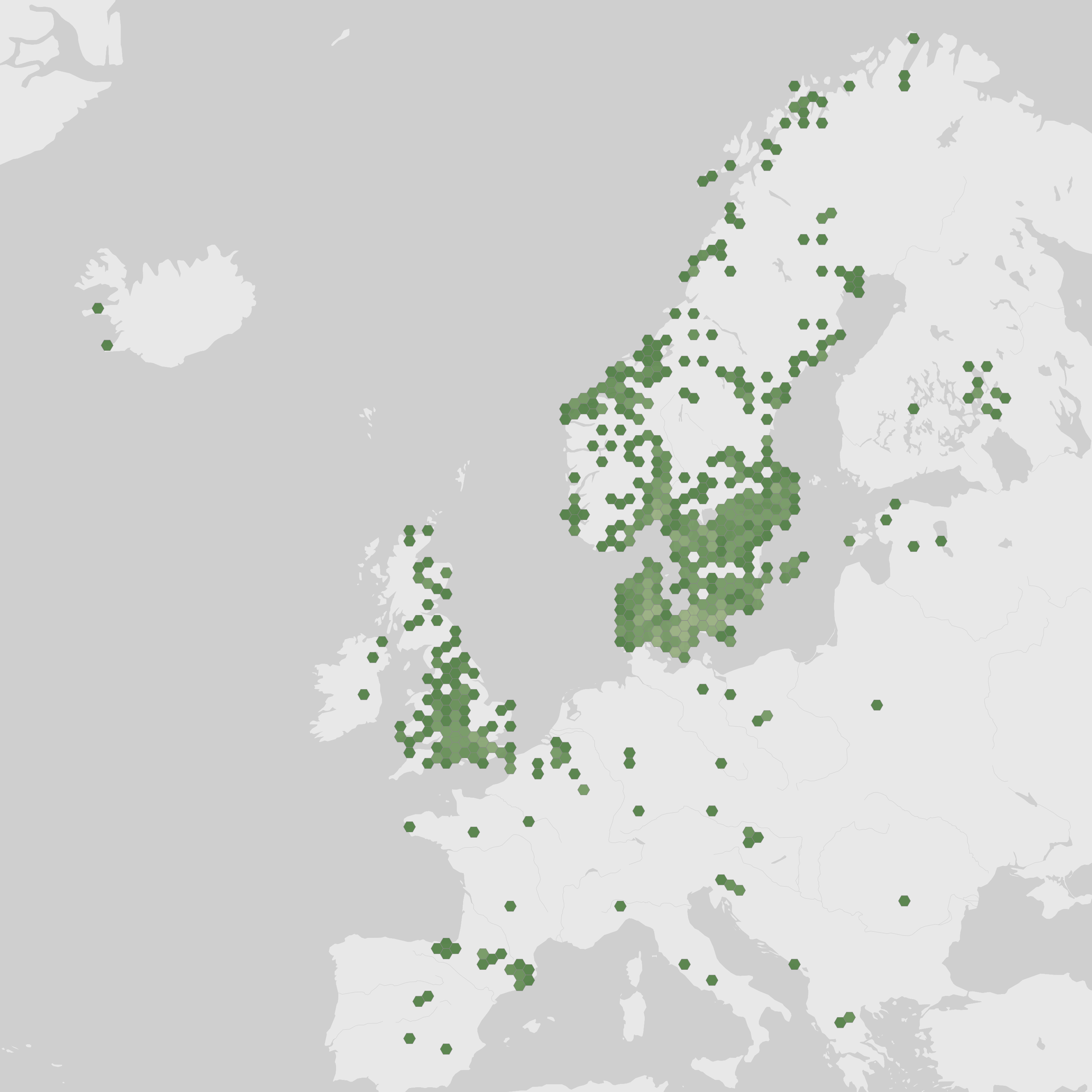 World map showing recorded occurrences of Stropharia cyanea.