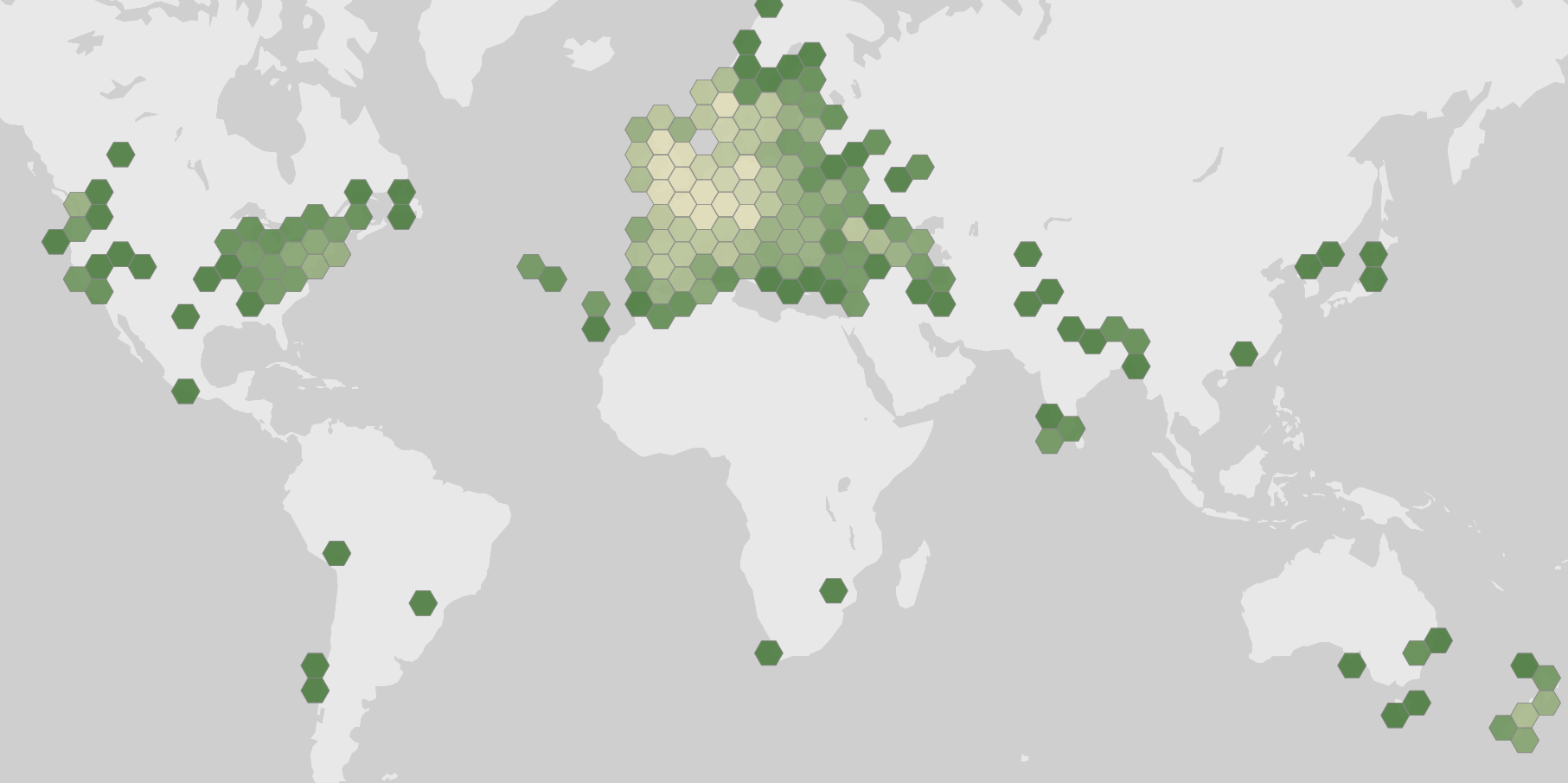 World map showing recorded occurrences of Taxus baccata.