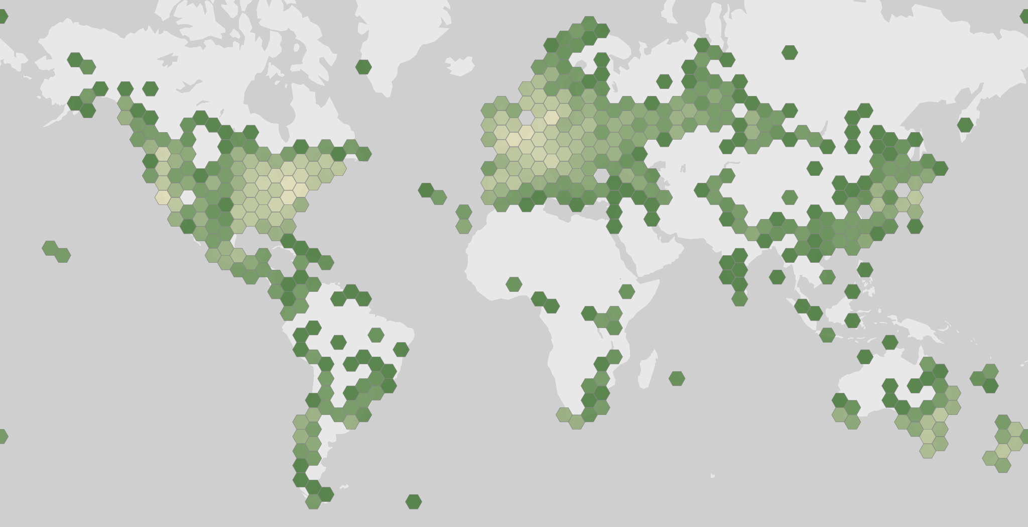 World map showing recorded occurrences of Trametes versicolor.