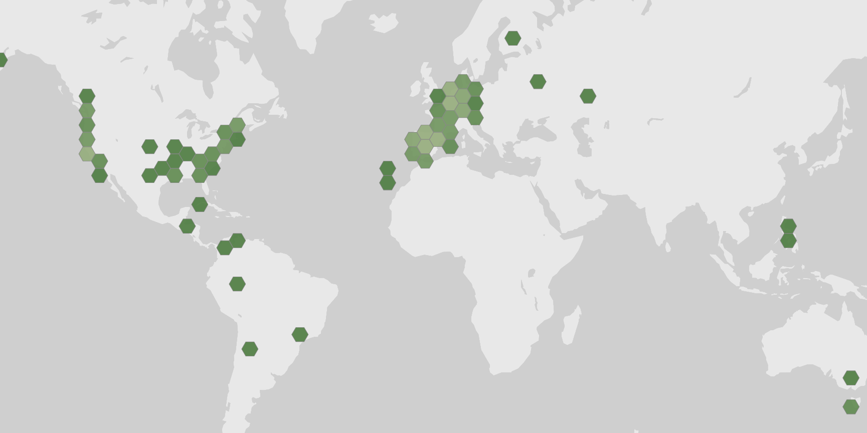 World map showing recorded occurrences of Tremella aurantia.