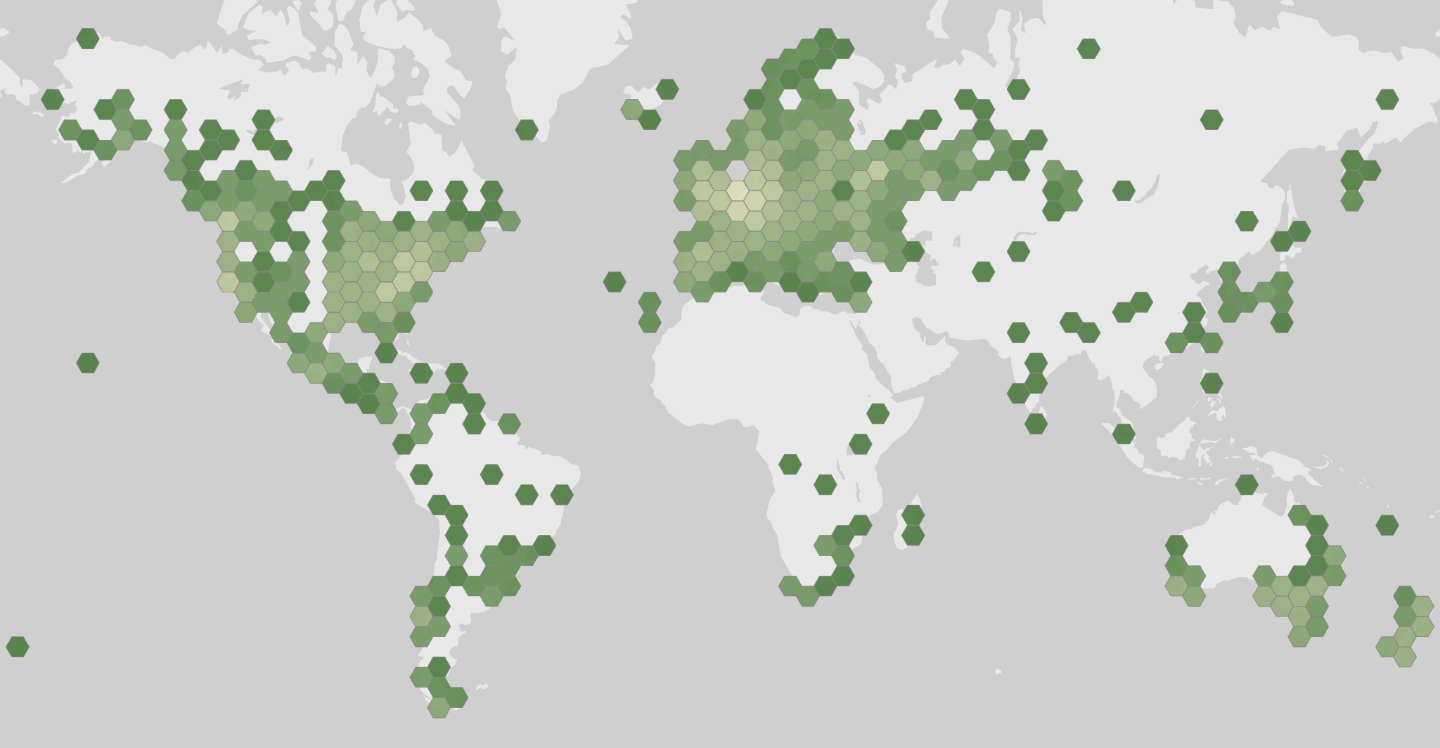 World map showing recorded occurrences of Tremella mesenterica.