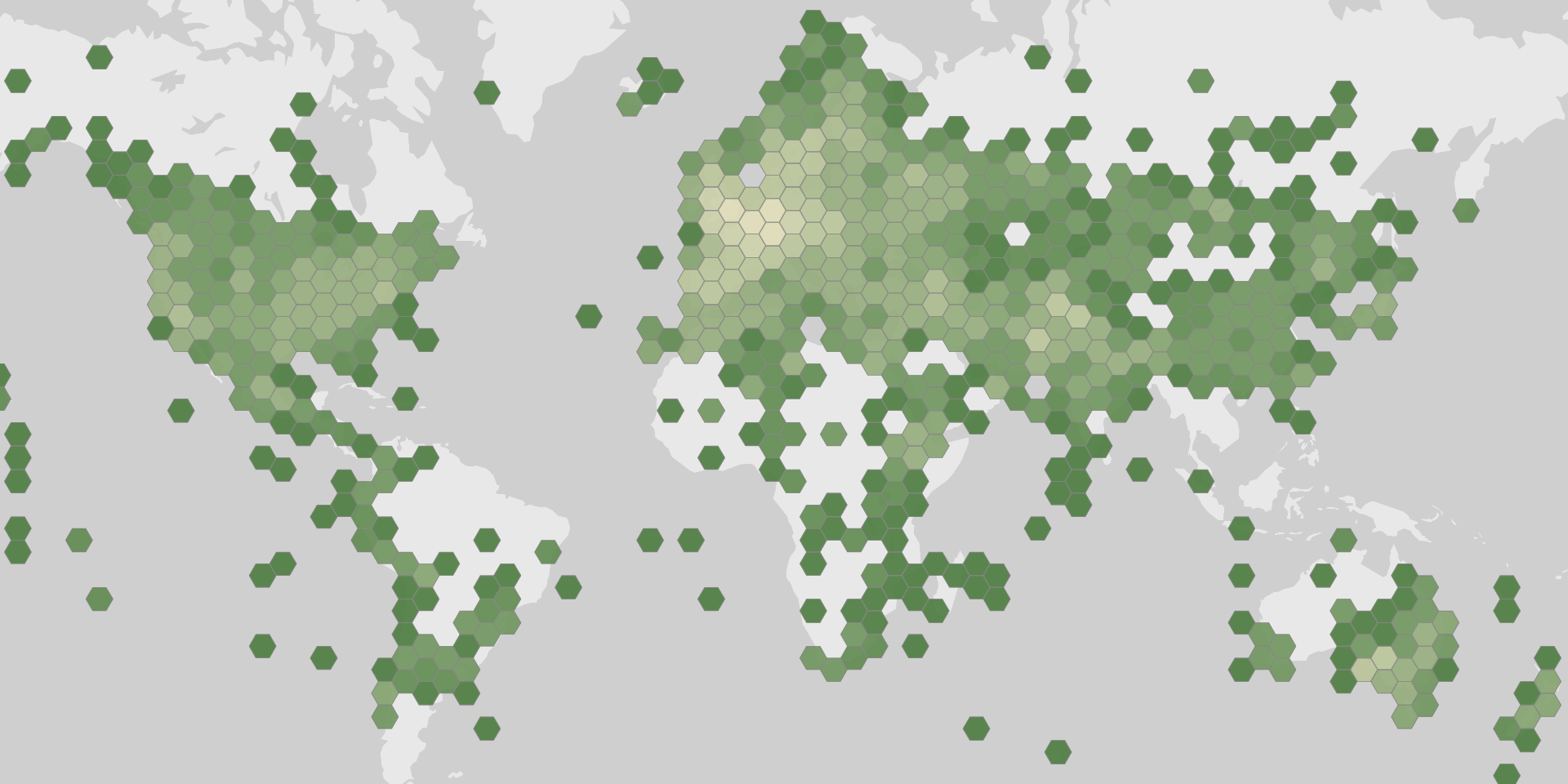 Mapa de los registros de Triticum aestivum