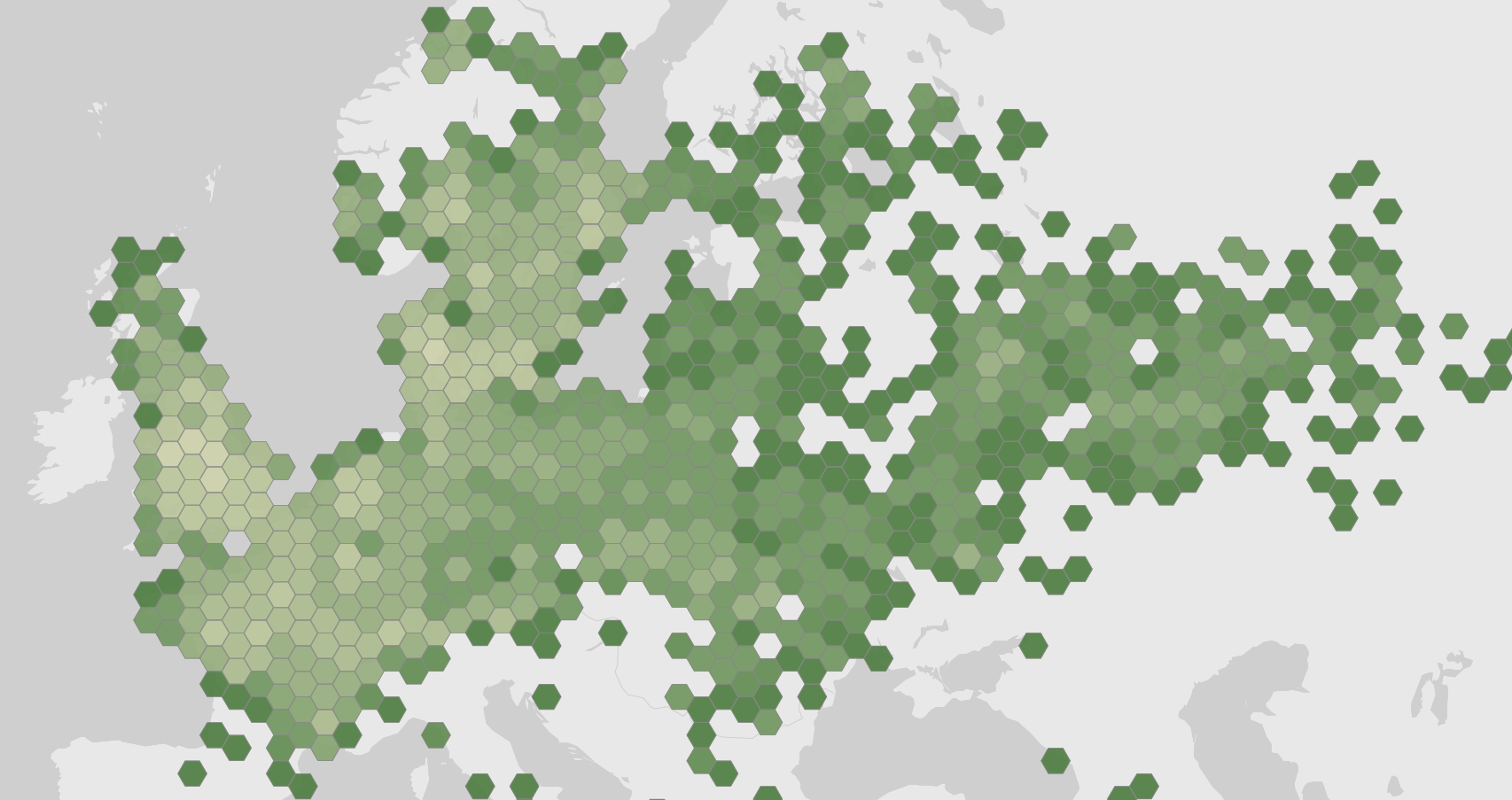 World map showing recorded occurrences of Triturus cristatus.
