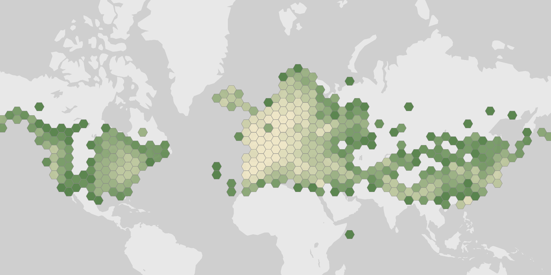 World map showing recorded occurrences of Troglodytes troglodytes.