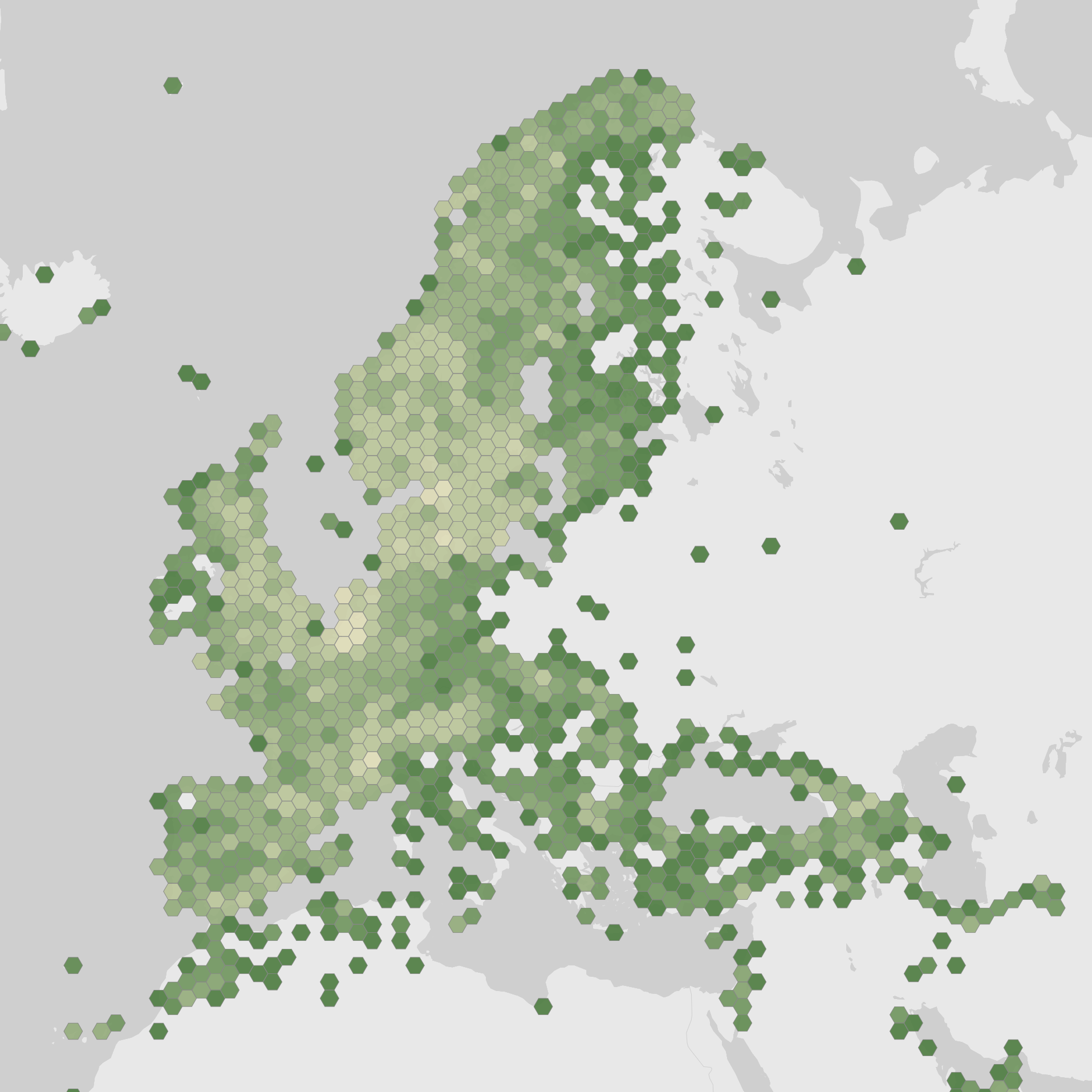 World map showing recorded occurrences of Turdus torquatus.