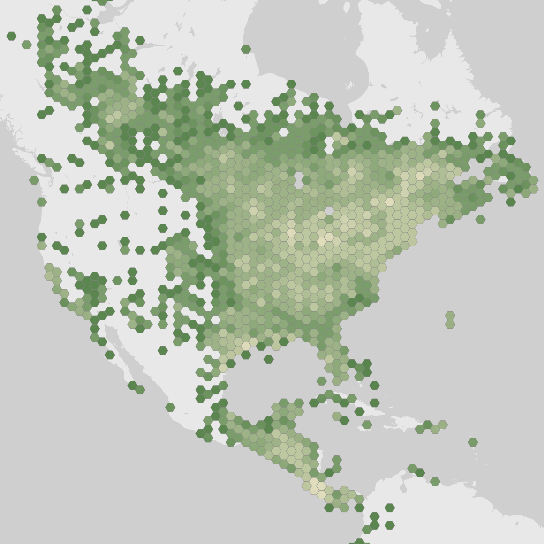 World map showing recorded occurrences of Vireo philadelphicus.