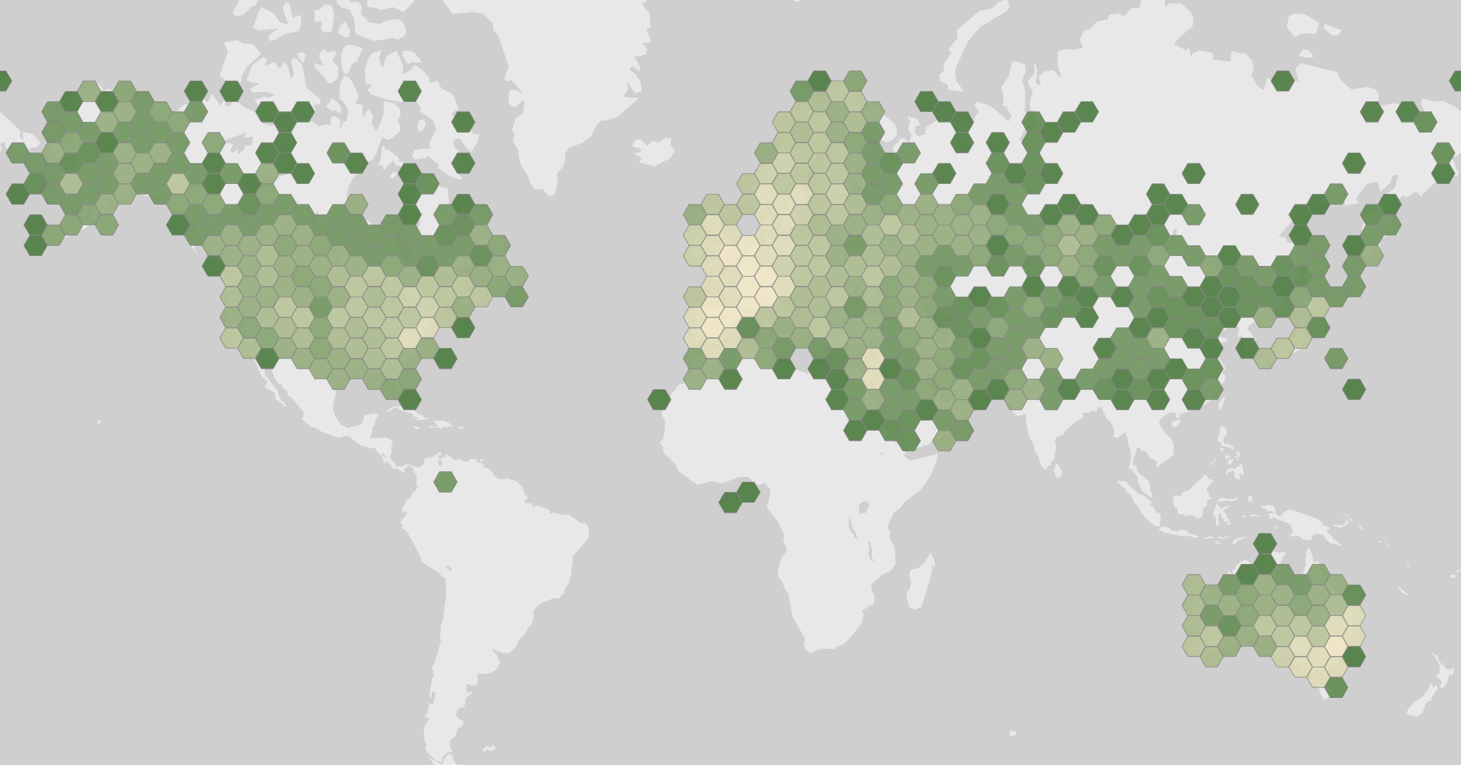 World map showing recorded occurrences of Vulpes vulpes.