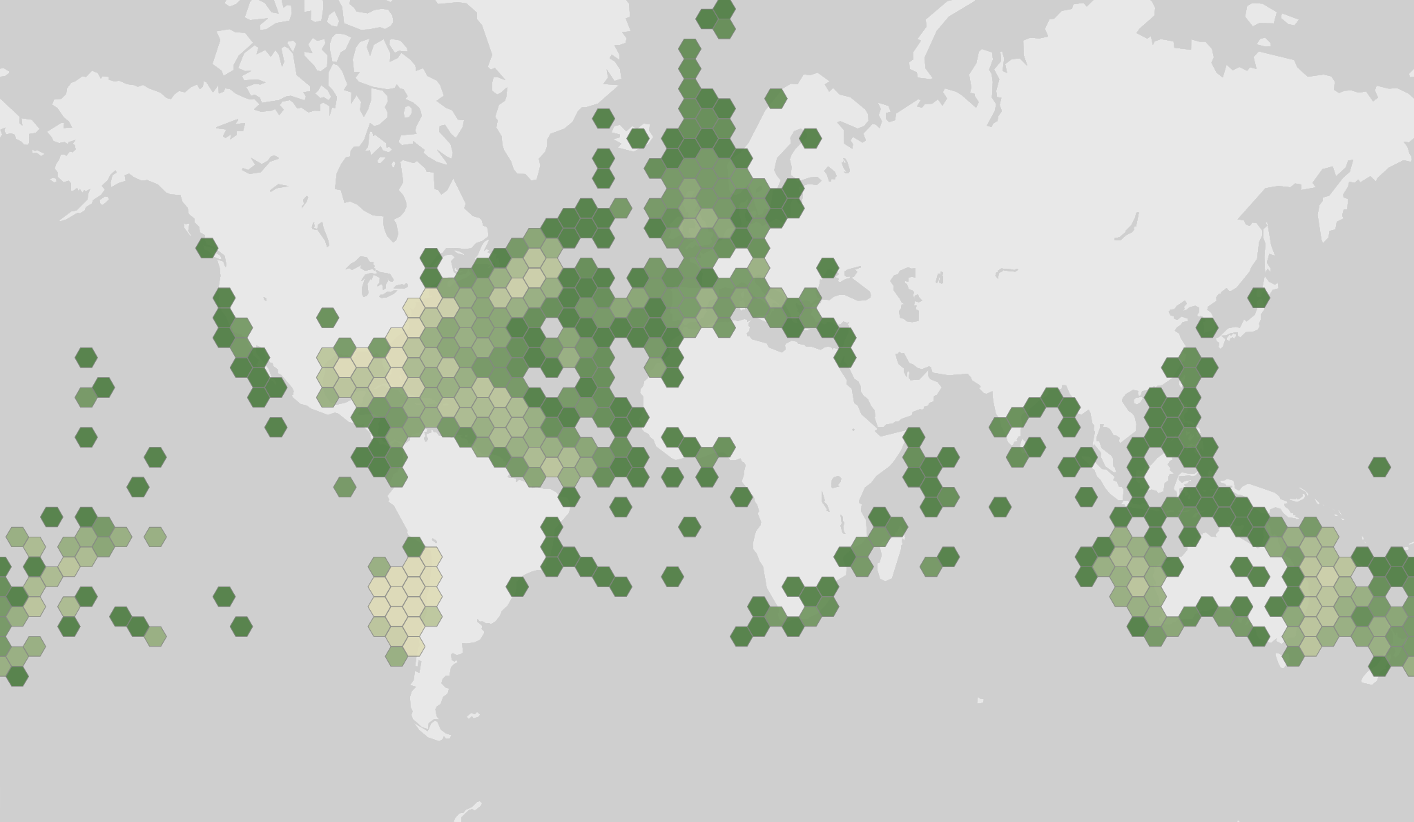 World map showing recorded occurrences of Xiphias gladius.