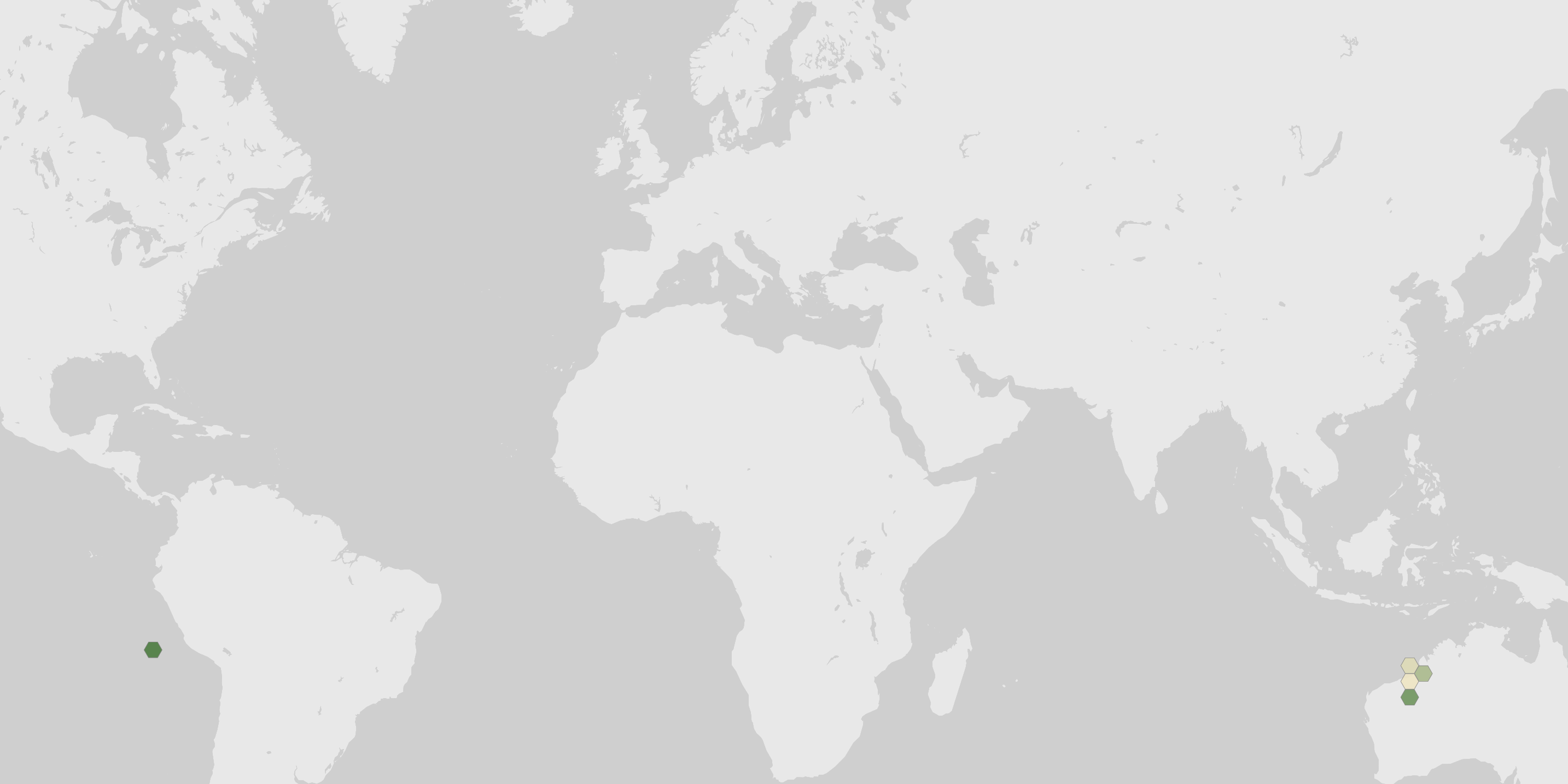 World map showing recorded occurrences of Yuhina brunneiceps.
